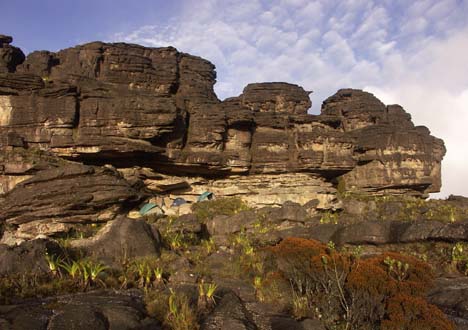 our 
campsite on a ledge atop roraima